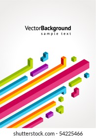 Abstract colorful 3d lines vector background