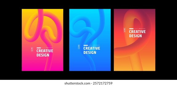 Abstract Colorful 3D Liquid Swirl Creative Design Templates