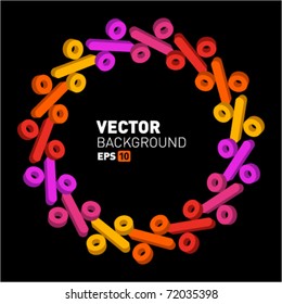 Abstract colorful 3d percent vector background