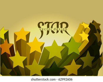 Abstract colorful 3d star element design background.