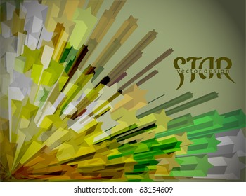 Abstract colorful 3d star element design background.