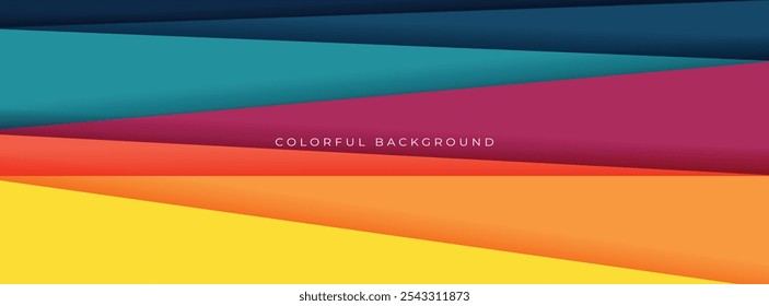 Abstract colorful 3D triangle background papercut style design for website and headline text with blue color