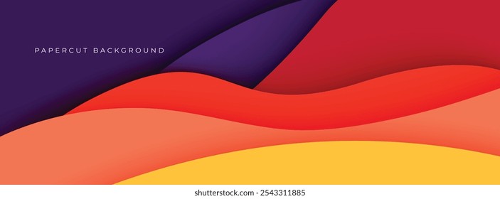 Abstractas colorido 3D ondulado fondo papercut estilo de diseño para el Sitio web y titular de texto