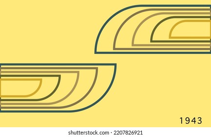 Abstract colorful 40s background vector. Vintage retro style wallpaper with lines, rainbow stripes, geometric shapes. 1940s color illustration design suitable for poster, banner, decorative, wall art
