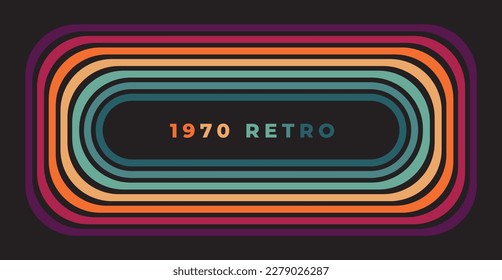 Abstract colorful 70s background vector. Vintage Retro Colors from the 1970s 1900s, 80s, 90s. retro style wallpaper with lines, rainbow stripes. suitable for poster, banner, decorative, wall art.