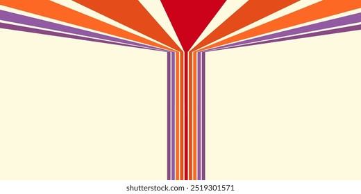 Abstractas colorido Vector de fondo de los años 70. Fondo de pantalla retro de Antiguas con rayas arcoíris y líneas onduladas. Una ilustración a color de 1970 adecuada para carteles, Anuncios, artículos decorativos y arte mural.