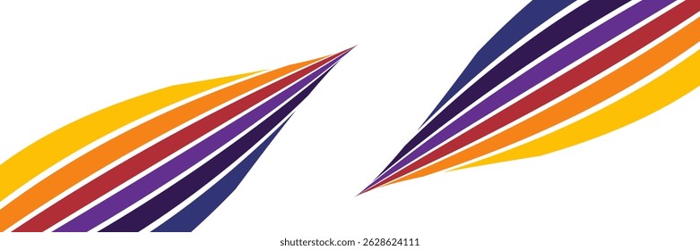 Abstractas colorido Vector de fondo de los años 70. Fondo de pantalla retro de Antiguas con rayas arcoíris y líneas onduladas. Una ilustración a color de 1970 adecuada para carteles, Anuncios