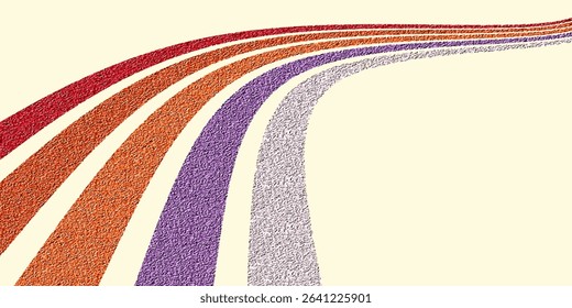 Abstract colorful 70s background vector. Vintage retro wallpaper with rainbow stripes and wavy lines. A 1970 color illustration suitable for posters, banners, decorative items and wall art.