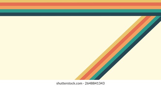 Abstractas colorido Vector de fondo de los años 70. Fondo de pantalla retro de Antiguas con rayas arcoíris y líneas onduladas. Una ilustración a color de 1970 adecuada para carteles, Anuncios, artículos decorativos y arte mural.