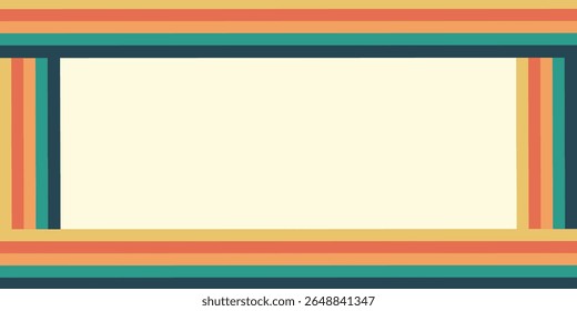 Abstractas colorido Vector de fondo de los años 70. Fondo de pantalla retro de Antiguas con rayas arcoíris y líneas onduladas. Una ilustración a color de 1970 adecuada para carteles, Anuncios, artículos decorativos y arte mural.