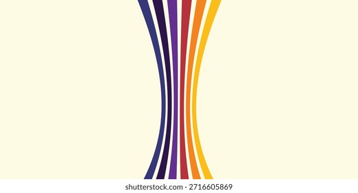 Abstractas colorido Vector de fondo de los años 70. Fondo de pantalla retro de Antiguas con rayas arcoíris y líneas onduladas. Una ilustración a color de 1970 adecuada para carteles, Anuncios, artículos decorativos y arte mural.