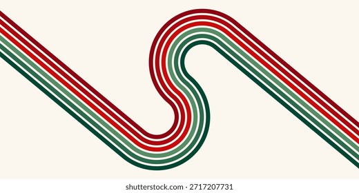 Abstractas colorido Vector de fondo de los años 70. Fondo de pantalla retro de Antiguas con rayas arcoíris y líneas onduladas. Una ilustración a color de 1970 adecuada para carteles, Anuncios, artículos decorativos y arte mural.