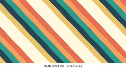 Abstractas colorido Vector de fondo de los años 70. Fondo de pantalla retro de Antiguas con rayas arcoíris y líneas onduladas. Una ilustración a color de 1970 adecuada para carteles, Anuncios, artículos decorativos y arte mural.
