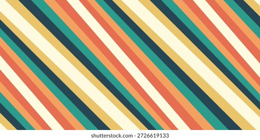 Abstractas colorido Vector de fondo de los años 70. Fondo de pantalla retro de Antiguas con rayas arcoíris y líneas onduladas. Una ilustración a color de 1970 adecuada para carteles, Anuncios, artículos decorativos y arte mural.