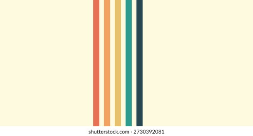 Abstractas colorido Vector de fondo de los años 70. Fondo de pantalla retro de Antiguas con rayas arcoíris y líneas onduladas. Una ilustración a color de 1970 adecuada para carteles, Anuncios, artículos decorativos y arte mural.
