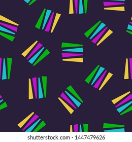 Abstract colorful 80s style seamless repeat pattern