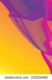 Abstract colorful a4 booklet cover page design orange yellow gradient 3d line object purple blue textured color.