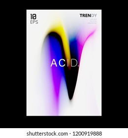 Abstract Colorful A4 Poster Design. Trendy Fluid Gradient