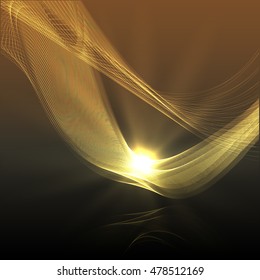 Abstract colorful abstraction background wave yellow