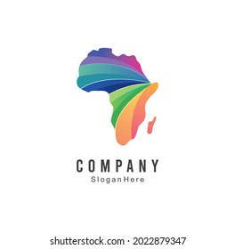 Abstract Colorful Africa Map logo Design template Stock Vector Illustration. 