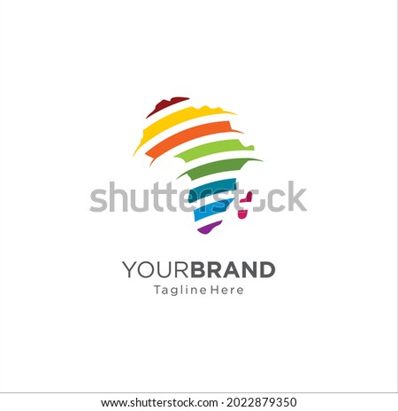 Abstract Colorful Africa Map logo Design template Stock Vector Illustration. 