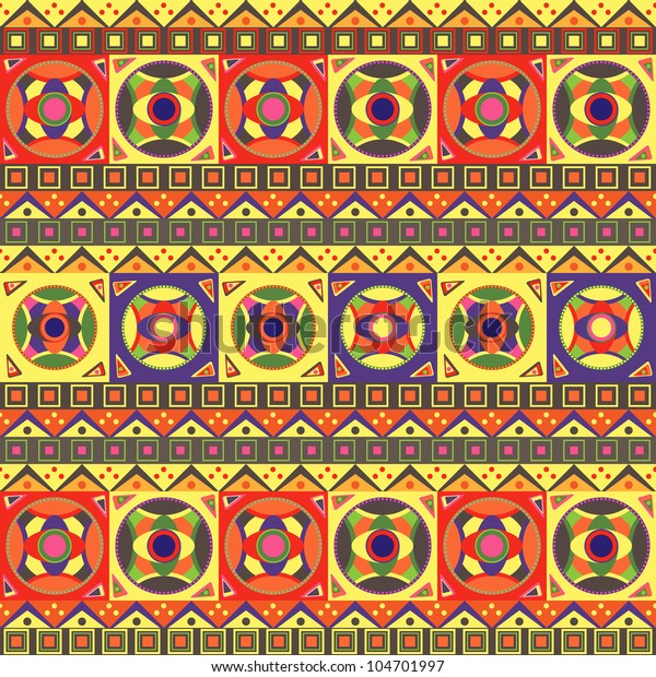 Abstract Colorful African Seamless Pattern Geometric Stock Vector ...