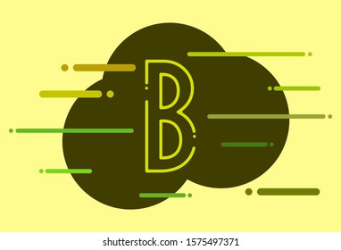 Abstract colorful alphabet. Letter B dashed design and colorful background vector element.