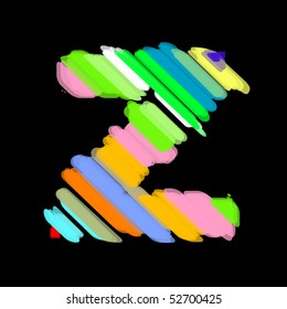 Abstract colorful alphabet. Letter Z.