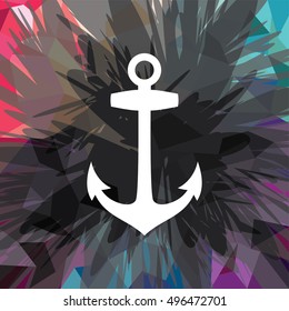 Abstract colorful anchor navy nautical theme vector illustration