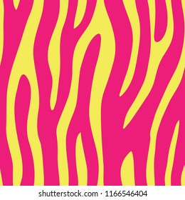 Abstract colorful animal print. Seamless vector pattern with zebra, tiger stripes. Textile repeating animal fur background.