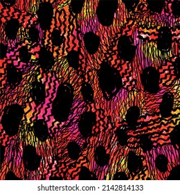 Abstract colorful animal skin butterfly wing pattern design hand painted art illustration