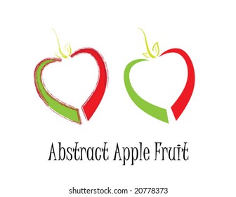 frutos abstractos de manzana coloreados - estilo vectorial