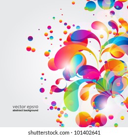 Abstract colorful arc-drop background. Vector.