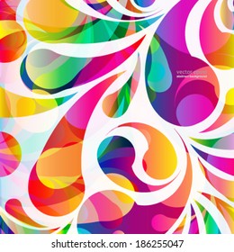 Abstract colorful arc-drop background. Vector.