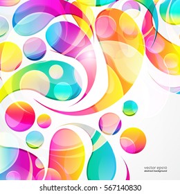 Abstract colorful arc-drop background. Vector.
