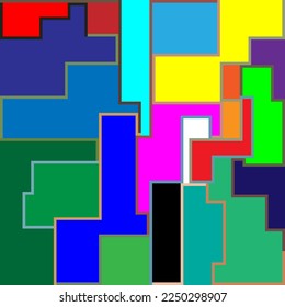 abstract colorful arrangement with random motifs vector stock background