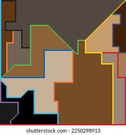 abstract colorful arrangement with random motifs vector stock background