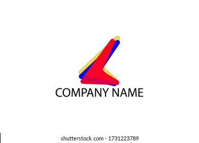 Abstract colorful arrow shape logo design
