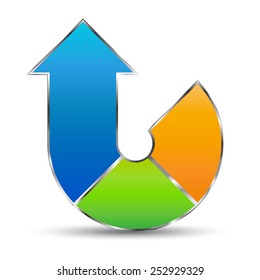 The Abstract Colorful Arrow Symbol, Vector Work