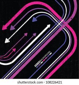 abstract colorful arrows on grunge background