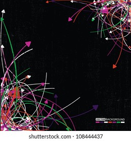 Abstract colorful arrows on grunge background