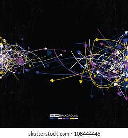 Abstract colorful arrows on grunge background