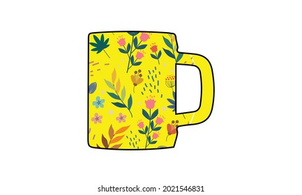 abstract colorful art design for print on a cup. Vector traditional, Islam, arabic, indian, ottoman motifs, elements.