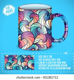 abstract colorful art design for print on a cup. Vector illustration concept