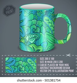 abstract colorful art design for print on a cup. Vector illustration concept