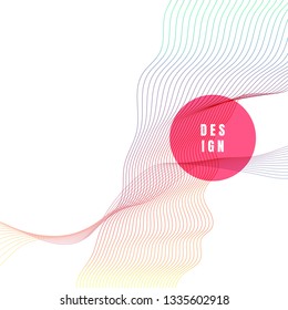 Abstract colorful art. Dynamic particles. Modern science and technology element with line design. Vector illustration