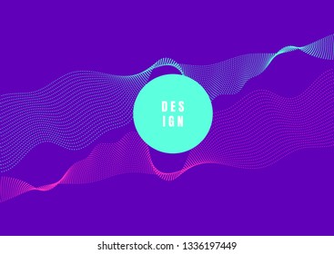 Abstract colorful art. Dynamic particles. Modern science and technology element with line design. Vector illustration