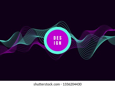 Abstract colorful art. Dynamic particles. Modern science and technology element with line design. Vector illustration
