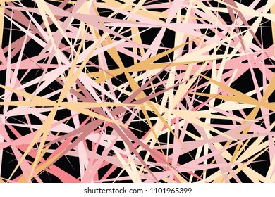 abstract colorful art line graphic for fabric design on black background, wallpaper colorful bright art line (vector)