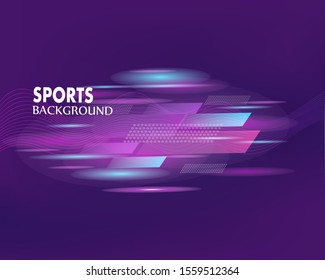 Abstract colorful art for sports background. Dynamic particles. Modern science and technology element with line design. Vector illustration